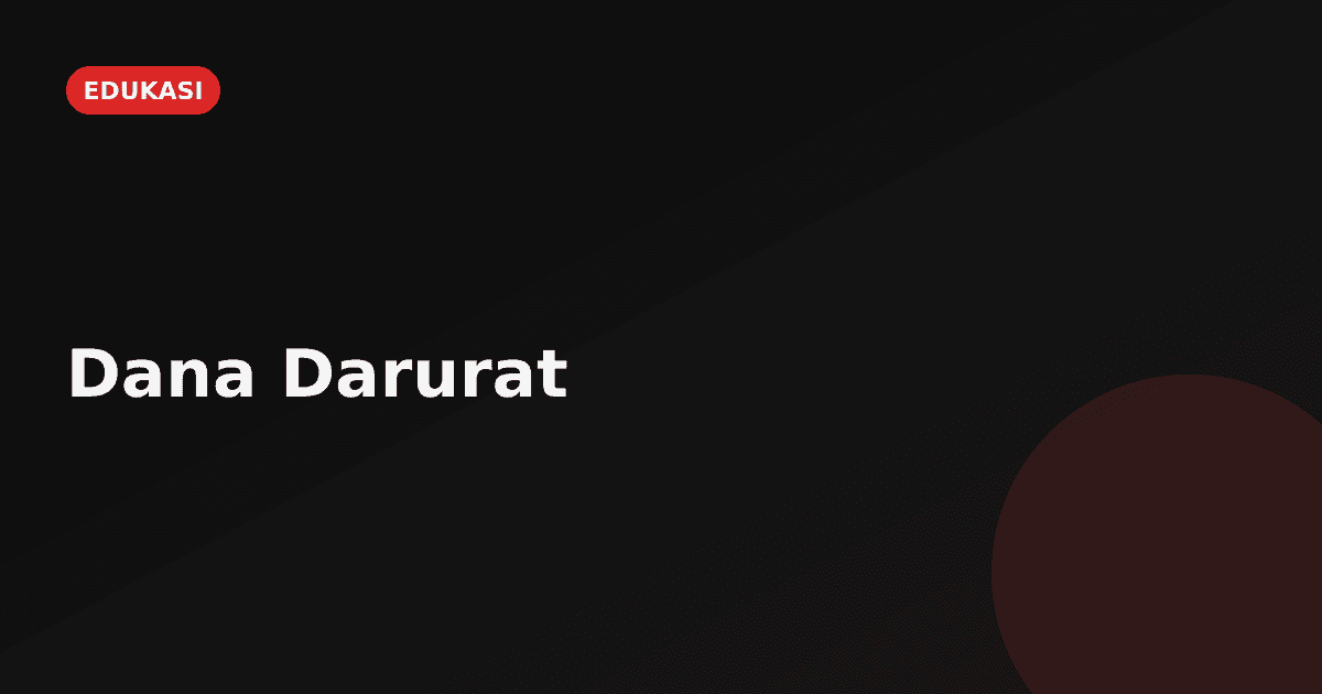 Ilustrasi celengan merah dengan label Dana Darurat di latar hitam